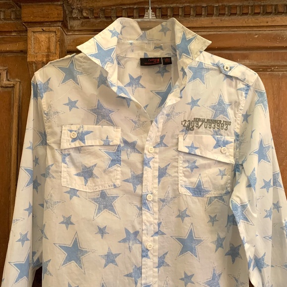 NEXT UK Boys Cotton Star Button Up Shirt Size 11 YRS - Picture 2 of 13